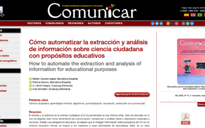 CS Track paper on automated analysis published in Revista Comunicar journal