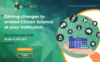 TIME4CS’ online event on embedding citizen science in your institution, 6 December
