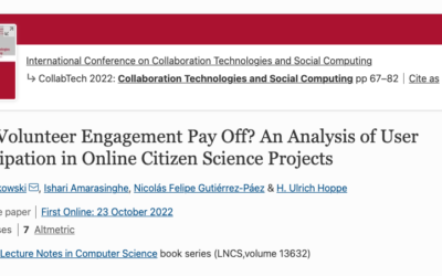 CS Track paper on volunteer engagement published in CollabTech 2022